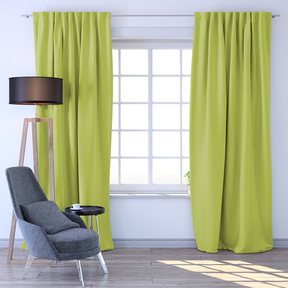 Cortina Loneta, Tejido Opaco, Producto Terminado, 140x245cm, Verde claro