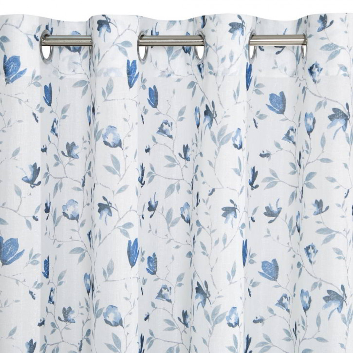 Cortina con Estampado de Flores, con Ojales, Producto Terminado