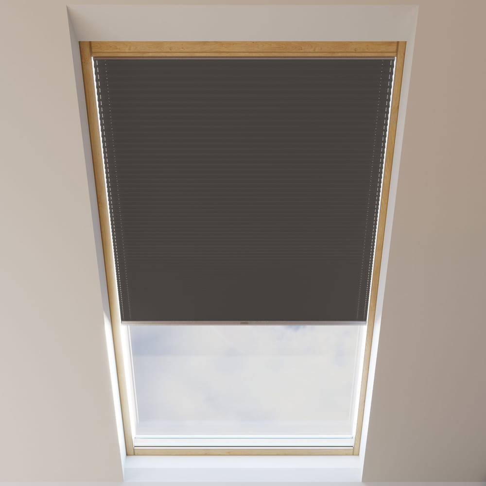 Cortina Plisada para Ventanas de Tejado, Opaco, a Medida, Tempo Chocolate negro