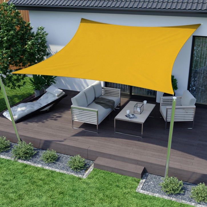 Toldo Vela Impermeable, Cuadrado, Amarillo, 300x300 cm