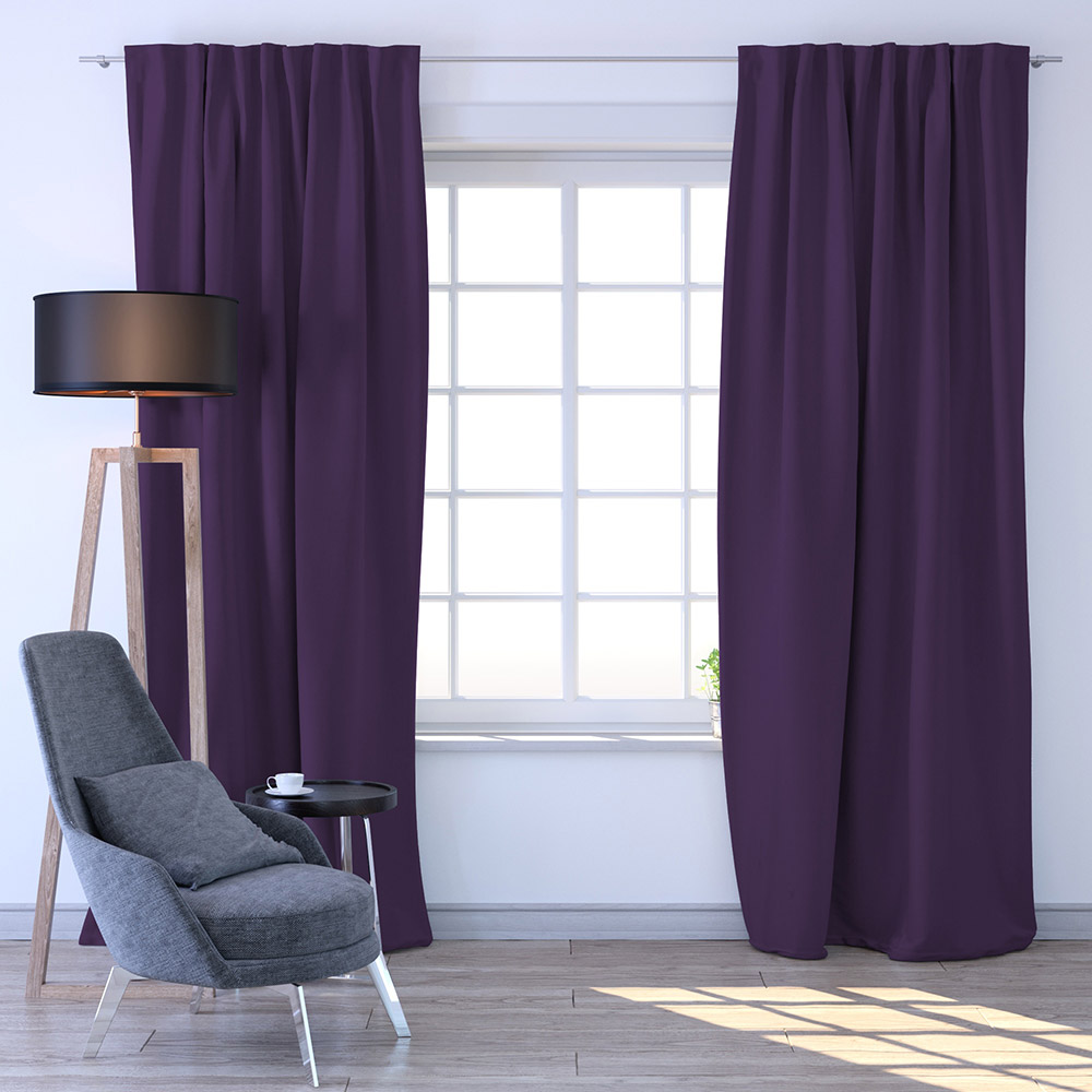 Cortina Loneta, Tejido Opaco, Producto Terminado, 140x245cm, Morado