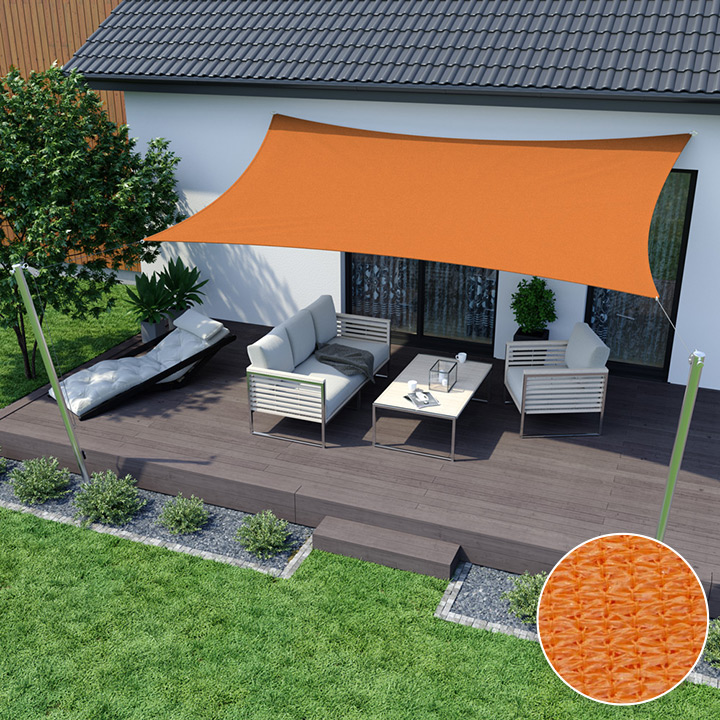 Toldo Vela Transpirable, Rectangular, Naranja