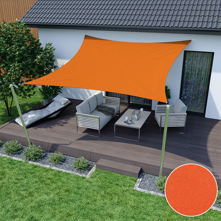 Toldo Vela Impermeable, Cuadrado, Naranja