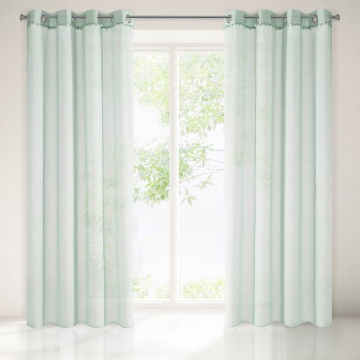 Cortina con Adornos, Tejido Transparente, Producto Terminado