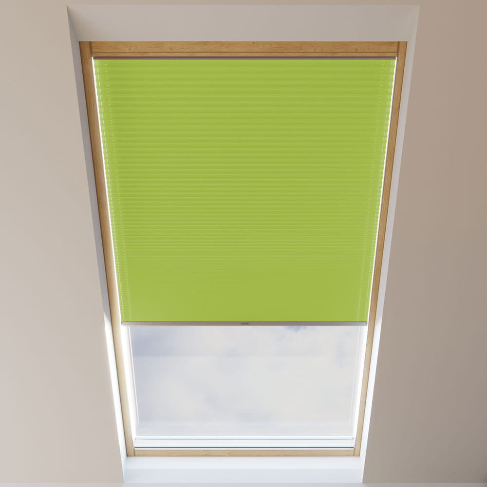Cortina Plisada para Ventanas de Tejado, Opaco, a Medida, Tempo Manzana verde