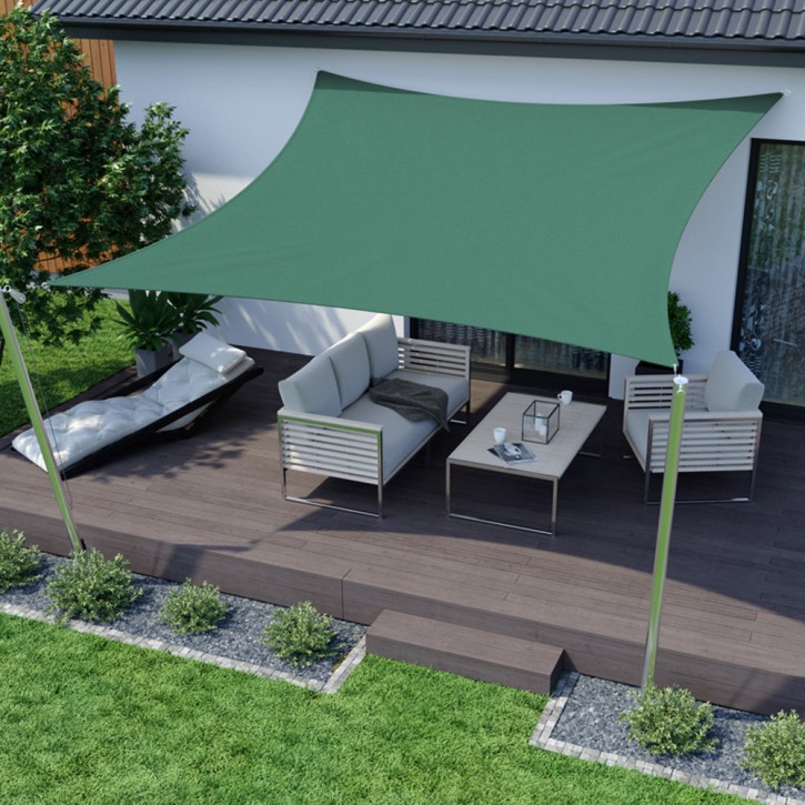 Toldo Vela Transpirable, Cuadrado, Verde, 360x360 cm