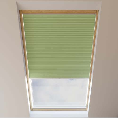 Cortina Plisada para Ventanas de Tejado, Nido de abeja, a Medida, Piano Verde oliva