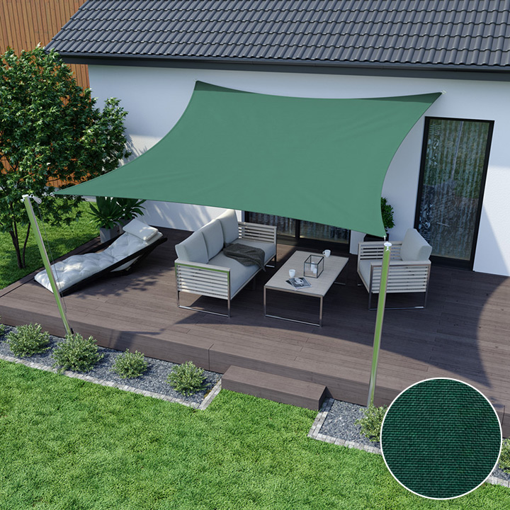 Toldo Vela Impermeable, Cuadrado, Verde