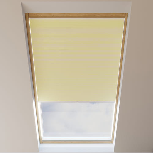 Cortina Plisada para Ventanas de Tejado, Nido de abeja, a Medida, Piano Vainilla