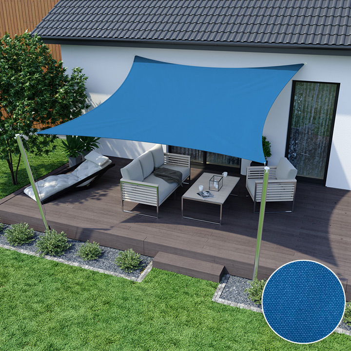 Toldo Vela Impermeable, Cuadrado, Azul celeste