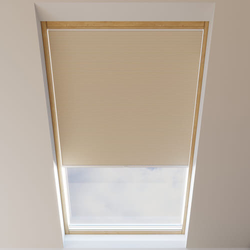 Cortina Plisada para Ventanas de Tejado, Nido de abeja, a Medida, Piano Camel