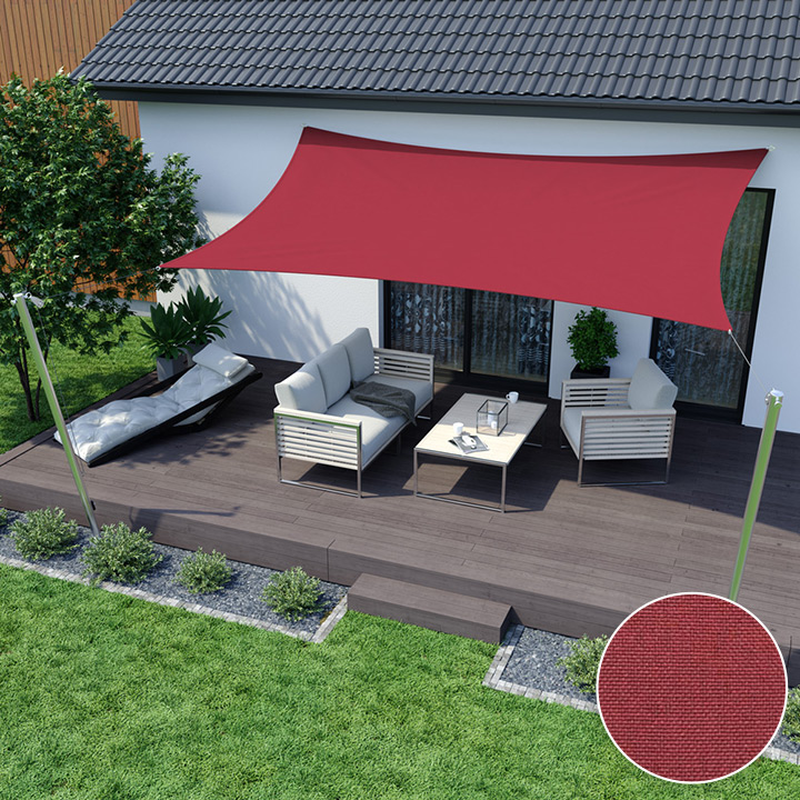 Toldo Vela Impermeable, Rectangular, Rojo