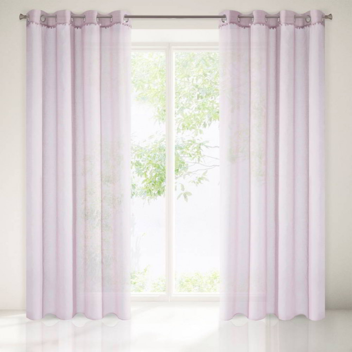 Cortina con Adornos, Tejido Transparente, Producto Terminado