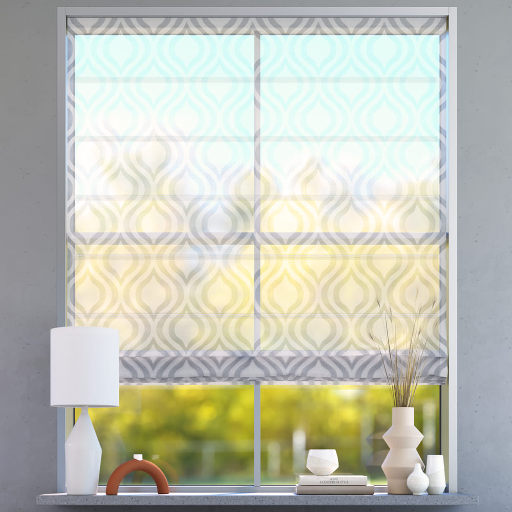 Estor Plegable Transparente, A Medida, Premium, Arabesco beige