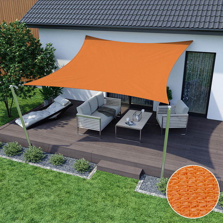 Toldo Vela Transpirable, Cuadrado, Naranja