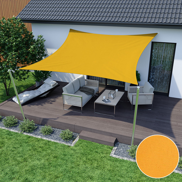 Toldo Vela Impermeable, Cuadrado, Amarillo