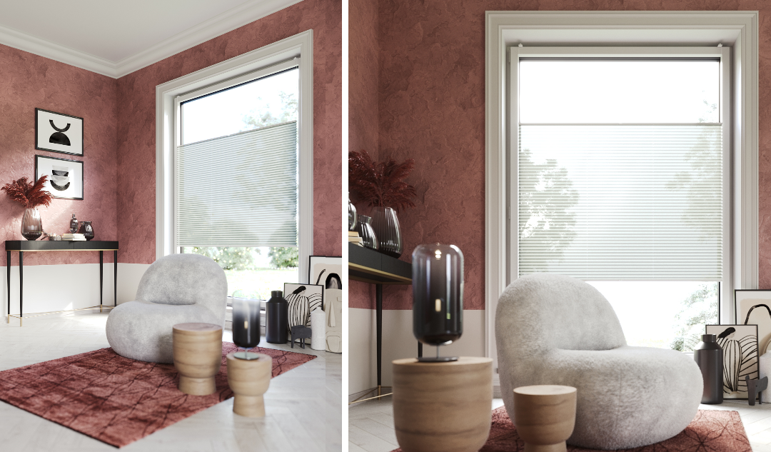 cortinas plisadas son convenientes tanto para ventanas como para puertas balconeras