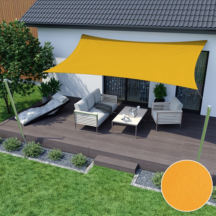 Toldo Vela Impermeable, Rectangular, Amarillo, 300x200 cm