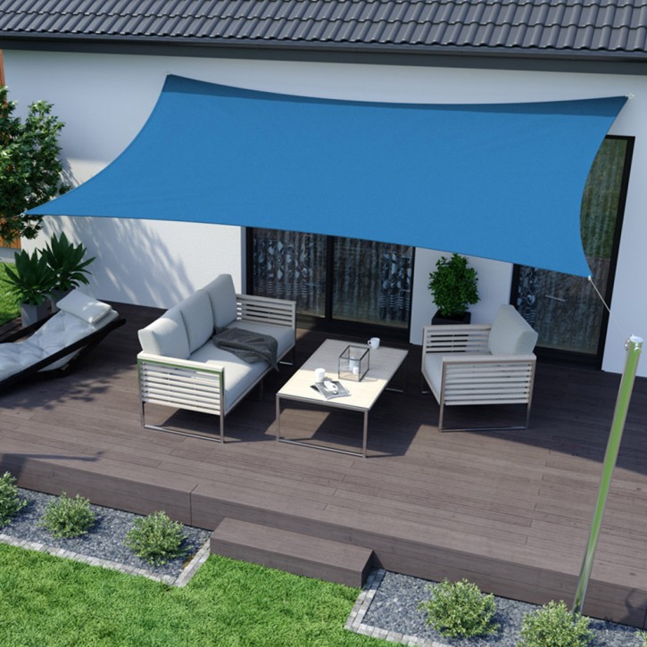 Toldo vela rectangular gris con cuerdas incluidas - Mobili Rebecca