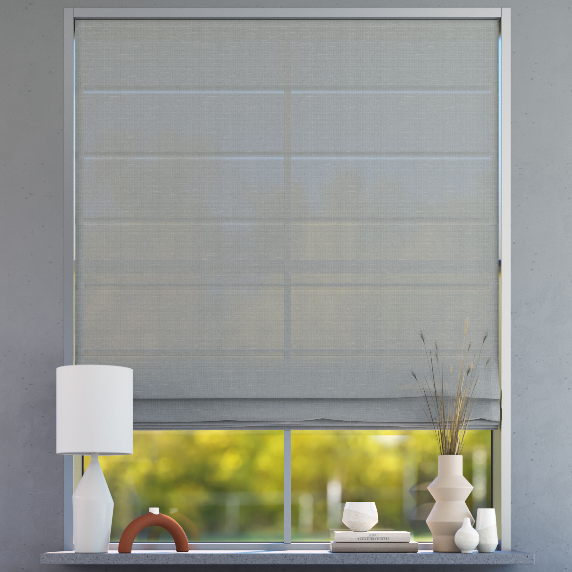 Estor Plegable Transparente, A Medida, Premium, Marea gris