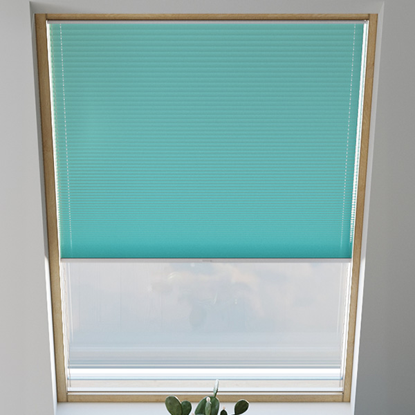 Cortina Plisada para Ventanas de Tejado, Estándar, a Medida, Chorus Azul turquesa