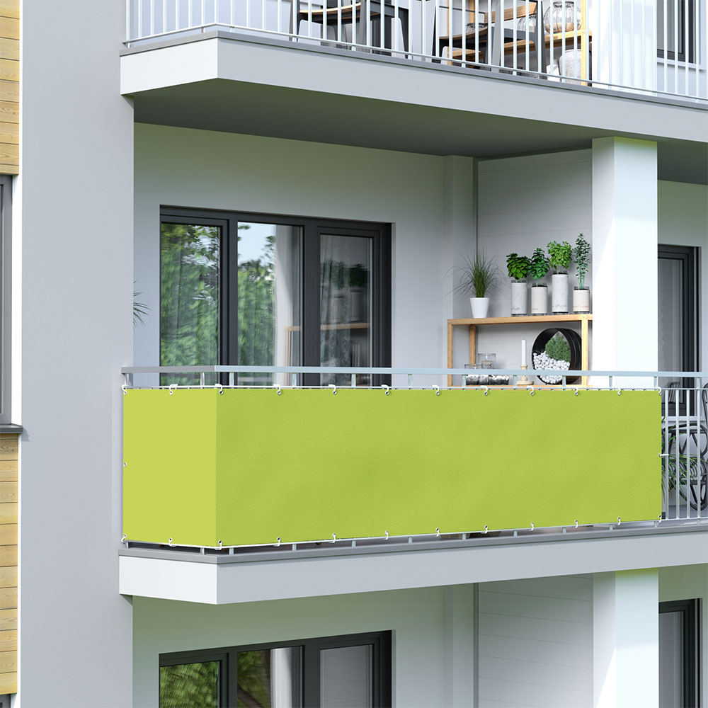 Malla de Ocultación para Balcón, Tejido Impermeable, Verde claro
