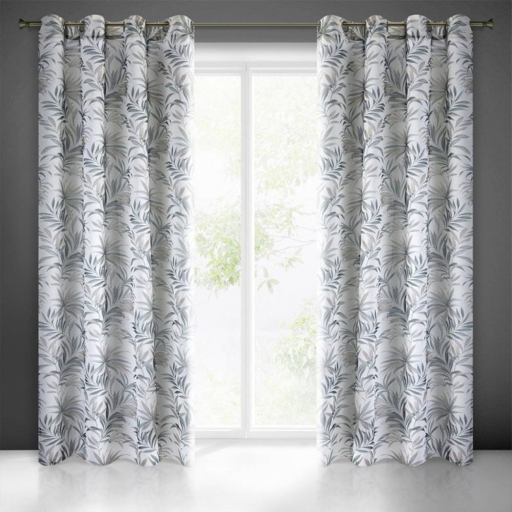 Cortina con Estampado de Flores, con Ojales, Producto Terminado
